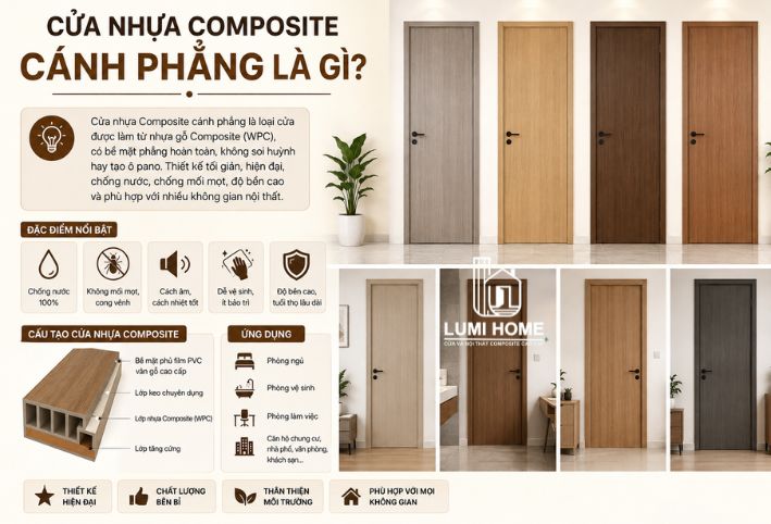 Cửa nhựa Composite cánh phẳng là gì? Đặc điểm