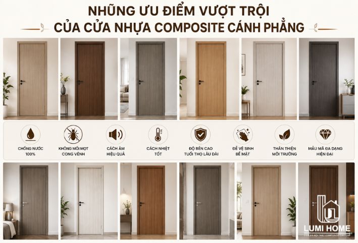 Những ưu điểm vượt trội của cửa nhựa Composite cánh phẳng