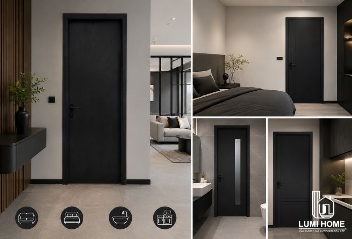 Các ưu điểm vượt trội của cửa nhựa Composite màu đen