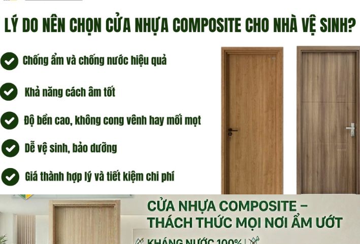 Tại sao cửa nhựa Composite là lựa chọn hoàn hảo cho nhà tắm?