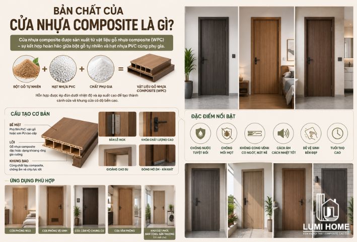 Bản chất của cửa nhựa composite là gì? Cấu tạo và đặc tính