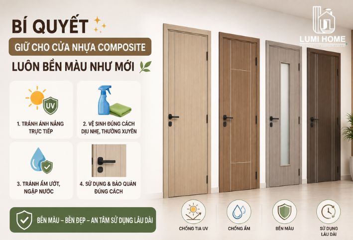 Bí quyết giữ cho cửa nhựa Composite luôn bền màu như mới