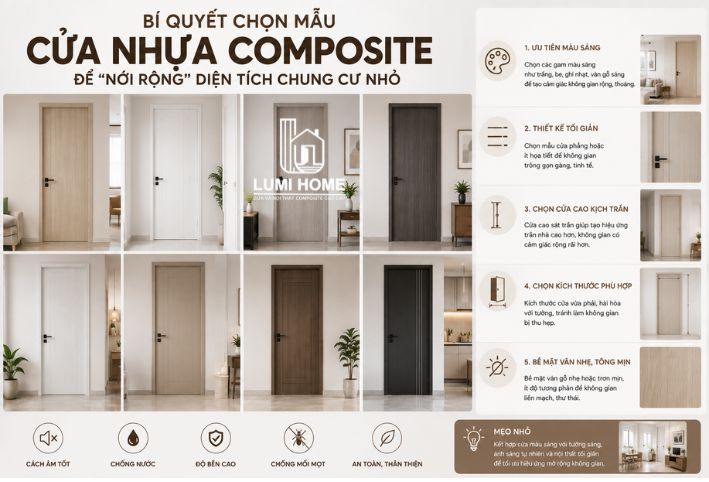 Bí quyết chọn cửa nhựa Composite giúp căn hộ nhỏ trông rộng hơn