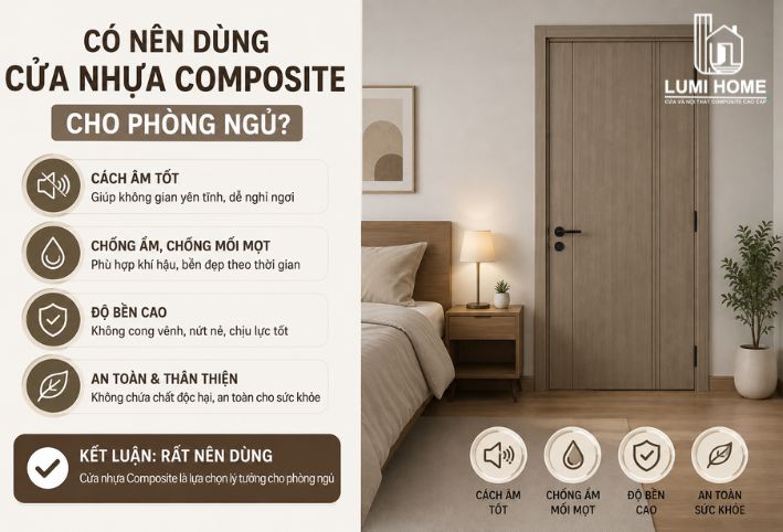 Có nên dùng cửa nhựa Composite cho phòng ngủ không?