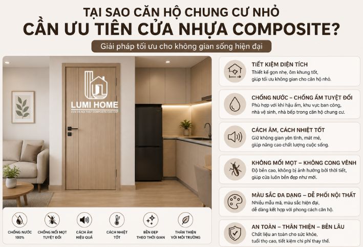 Tại sao cửa nhựa Composite là lựa chọn hàng đầu cho không gian hẹp?