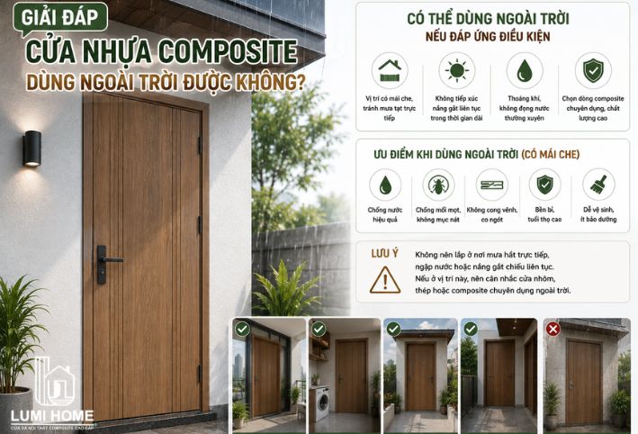 Giải đáp: Cửa nhựa composite dùng ngoài trời được không?