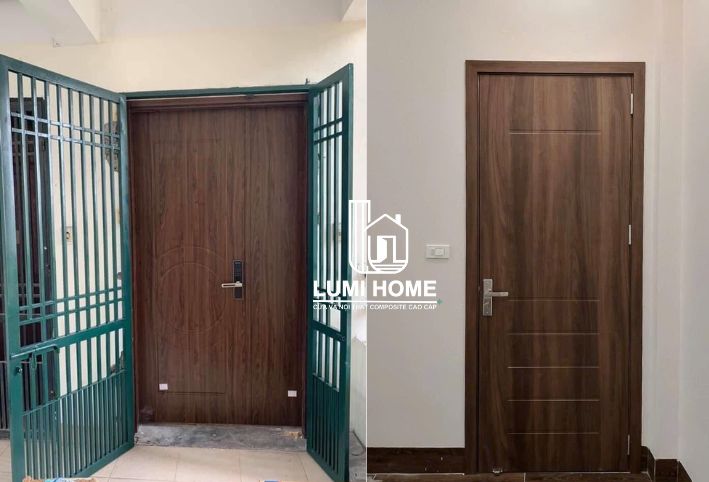 Các mẫu cửa nhựa gỗ composite thiết kế pano hiện đại, tối giản cho không gian nội thất