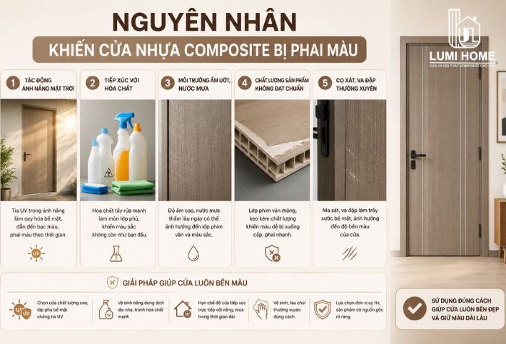 Nguyên nhân khiến cửa nhựa Composite bị phai màu và cách khắc phục