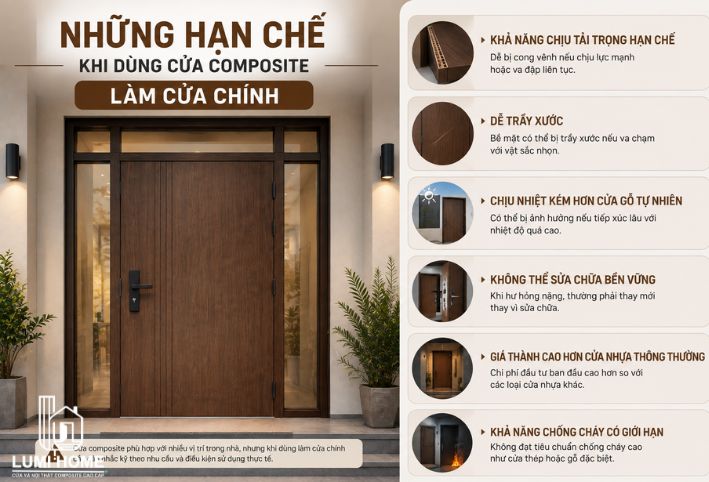 Những hạn chế khi dùng cửa composite làm cửa chính bạn cần biết