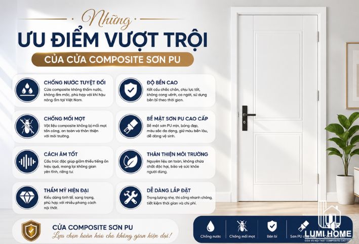 Ưu điểm vượt trội của cửa nhựa composite sơn PU