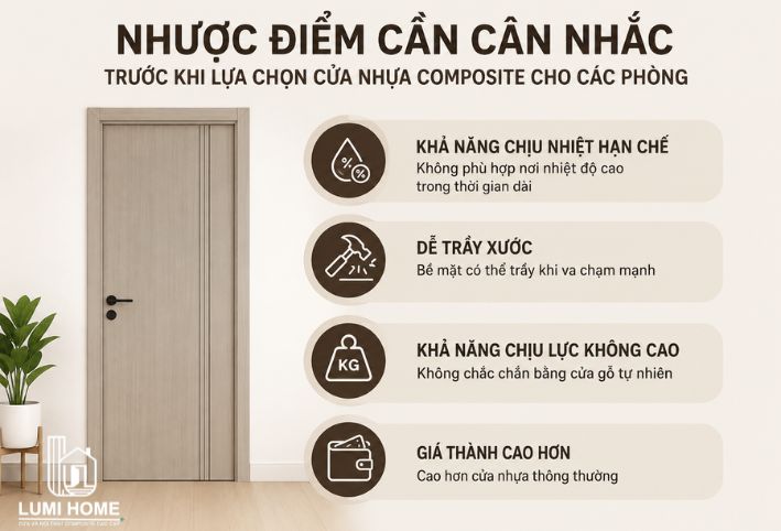 Nhược điểm cần cân nhắc trước khi lựa chọn cửa nhựa Composite