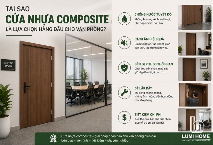 Tại sao cửa nhựa composite là lựa chọn hàng đầu cho văn phòng?