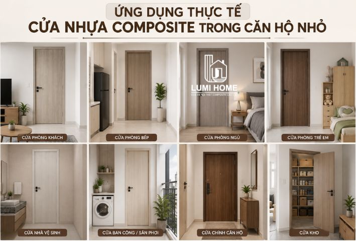 Ứng dụng thực tế của cửa nhựa Composite trong căn hộ nhỏ