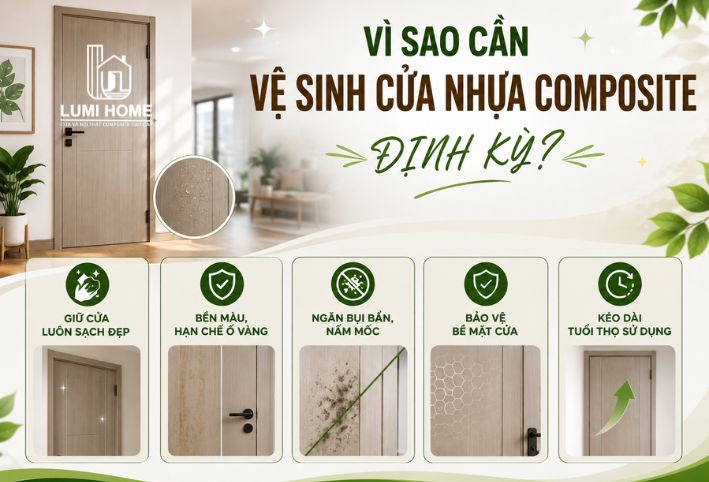 Vì sao cần vệ sinh cửa nhựa composite định kỳ để duy trì độ bền và thẩm mỹ