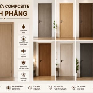 Mẫu cửa nhựa Composite cánh phẳng hiện đại và sang trọng