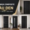 Mẫu cửa nhựa Composite màu đen cao cấp cho không gian nội thất hiện đại