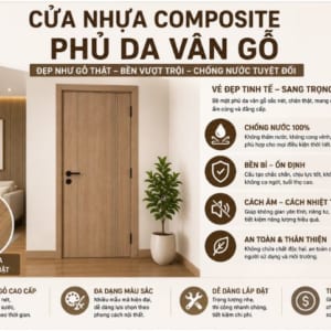 Cửa nhựa Composite phủ da vân gỗ: Đặc điểm và ưu điểm nổi bật