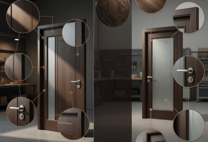 CỬA NHỰA COMPOSITE Ô KÍNH
