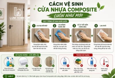 Cách vệ sinh cửa nhựa composite đúng cách giúp bề mặt luôn sạch đẹp như mới