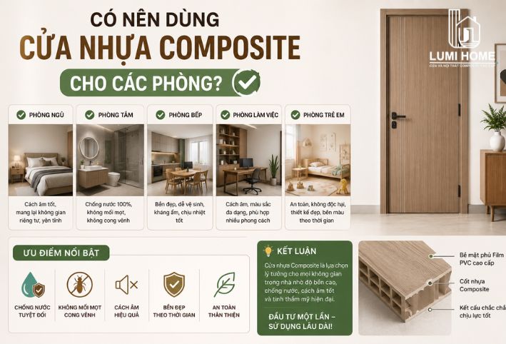 Có nên dùng cửa nhựa Composite cho các phòng trong nhà không?