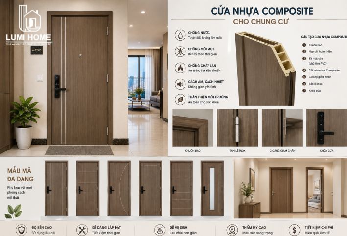 Cửa nhựa Composite cho chung cư