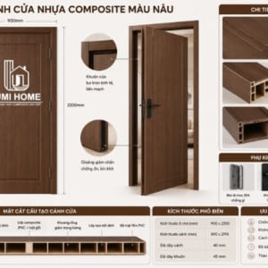 Cửa nhựa Composite màu nâu - Đẳng cấp và ấm áp cho ngôi nhà hiện đại