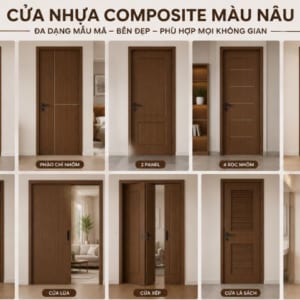 Cửa nhựa Composite màu nâu - Đẳng cấp và ấm áp cho ngôi nhà hiện đại