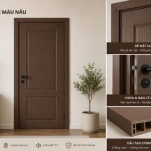 Cửa nhựa Composite màu nâu - Đẳng cấp và ấm áp cho ngôi nhà hiện đại