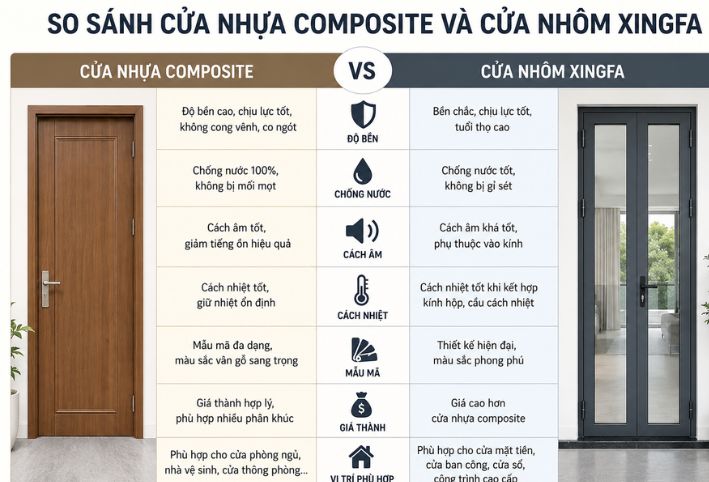 so sanh cua nhua composite va cua nhom xingfa